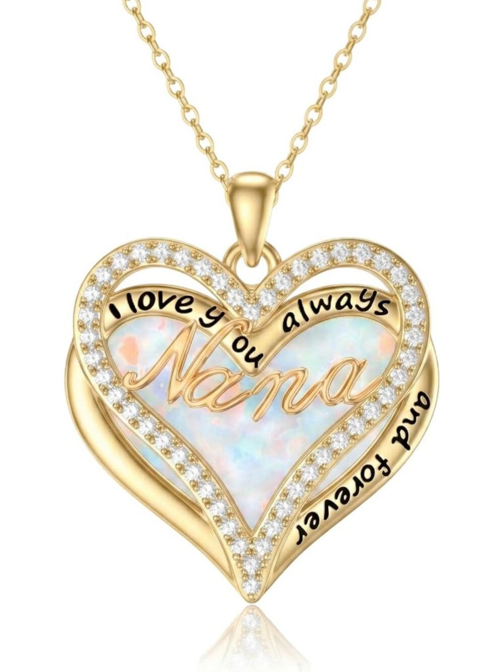Opal Crystal Pendant Necklace for Women - Perfect Gift for Mom, Nana, Grandma